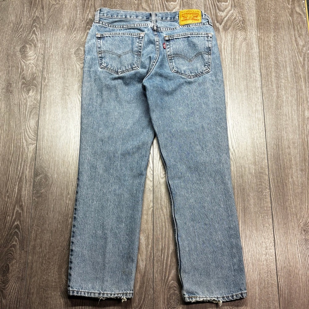 Levis 514 Straight Fit Mens Blue Denim Jeans W33 L30 Medium Wash WaterLess